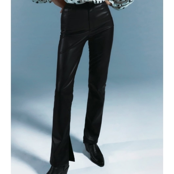 ZARA faux leather flared slim pants - Picture 1 of 10